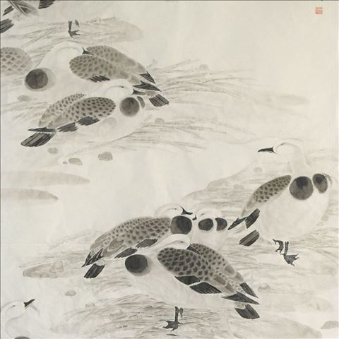 寒汀凫露图