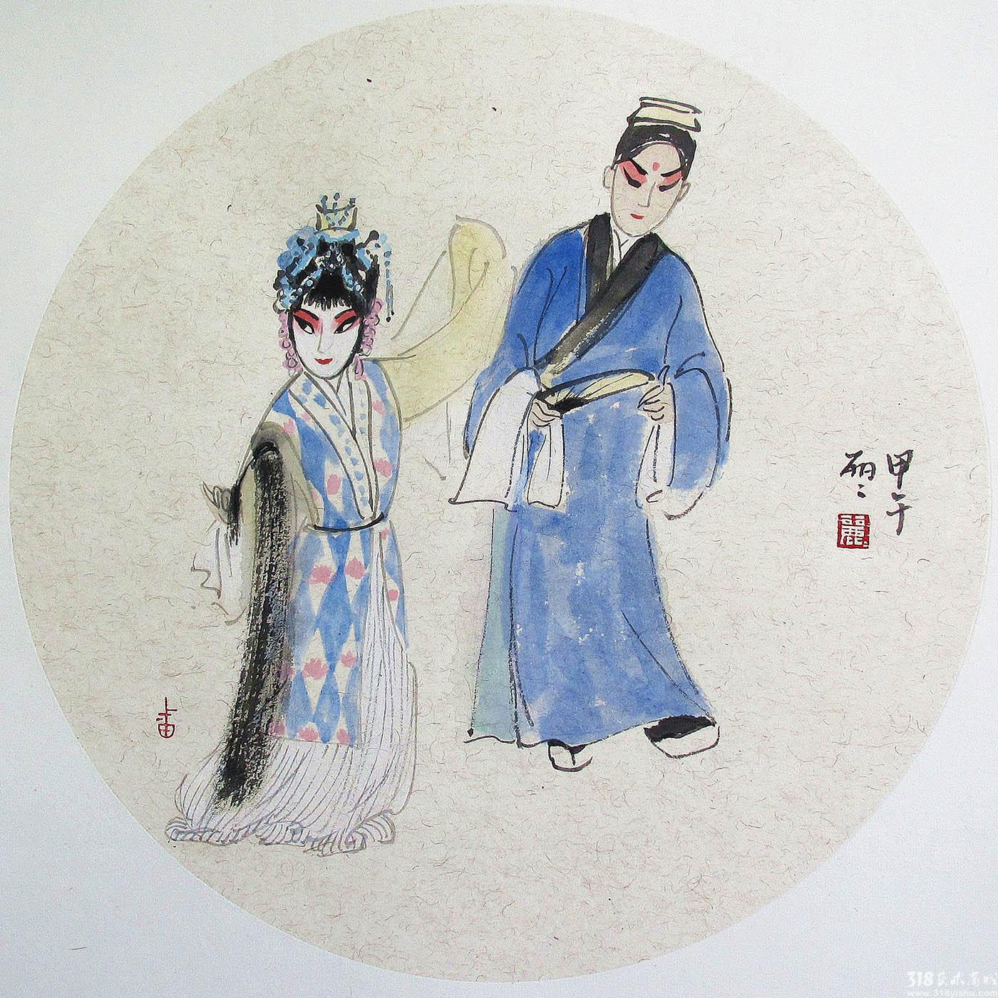 玉簪记_人物_国画_318艺术商城_首家
