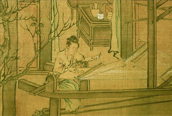 318,国画,国画人物,梁楷,《织图》