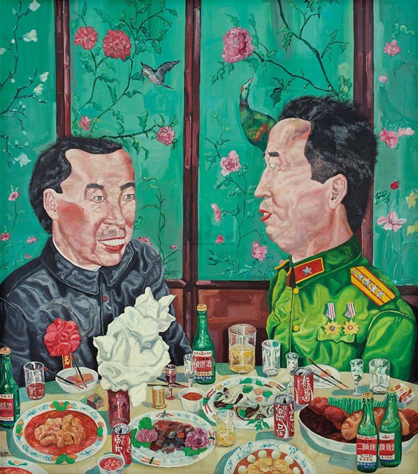 318,当代艺术,刘炜,油画，《革命家庭系列：晚宴》