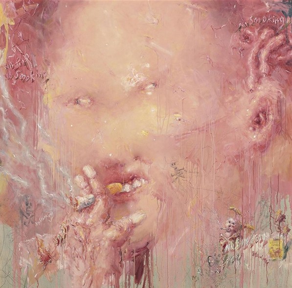 318,当代艺术,刘炜,油画，《禁止吸烟》