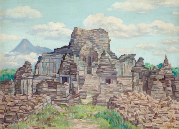 318,318艺术,周碧初,油画,油画风景,《荒芜的古迹》