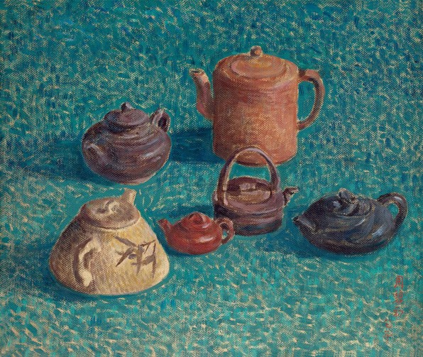 318,318艺术,周碧初,油画,油画静物,《紫砂茗壶》