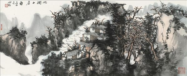 318,318艺术,何加林,国画,国画山水,《珏澜山房图》