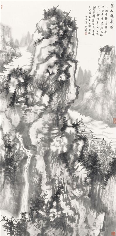 318,318艺术,何加林,国画,国画山水,《空山听泉图》