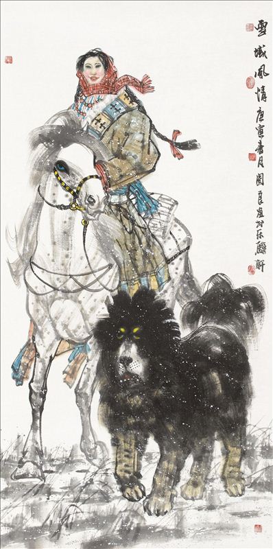 318,318艺术,吴团良,国画,国画人物,《雪域风情》