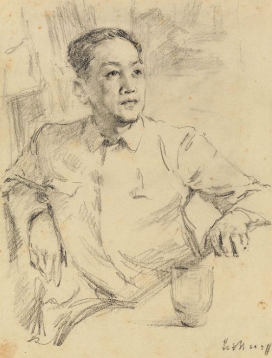 318,318艺术,靳尚谊,素描,《男子肖像》