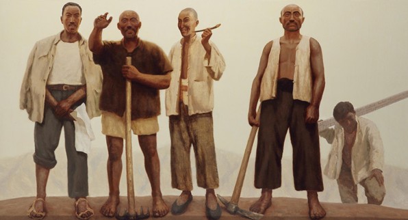 318,318艺术,尚扬,油画,《当年长工》
