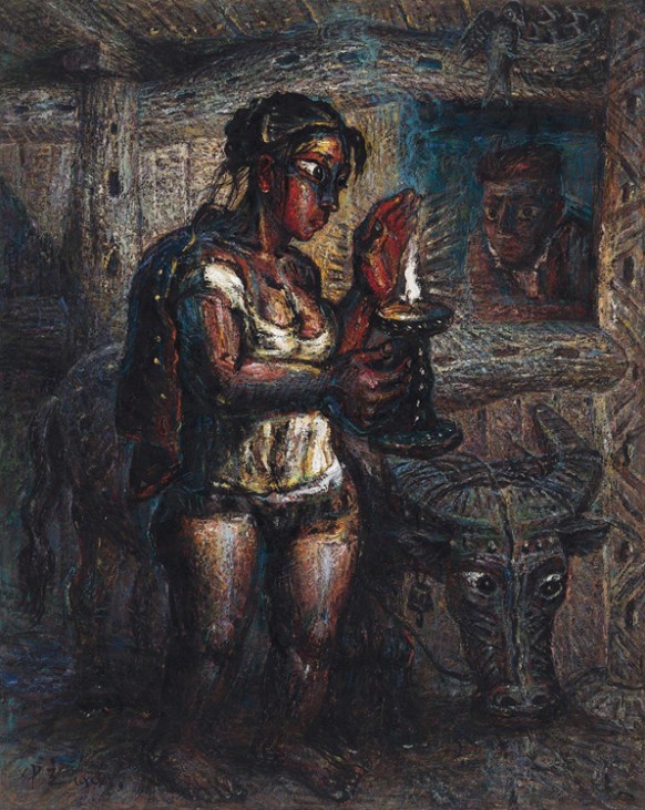 318,318艺术,罗中立,油画,油画人物,《夜归》