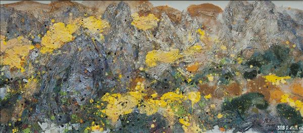 318,318艺术,张杰,油画,油画风景,《金花四溅》