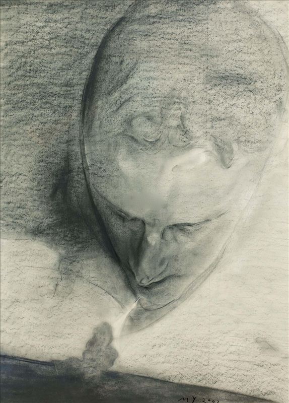 318,318艺术,毛焰,油画,油画人物,《俯视的托马斯》