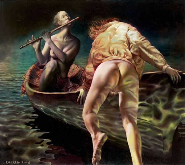 318,318艺术,刘溢,油画,油画人物,《晨笛》