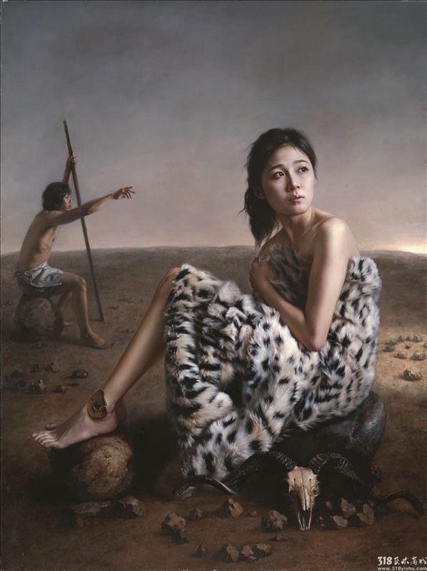 318,318艺术,王能俊,油画,油画人物,《红山》