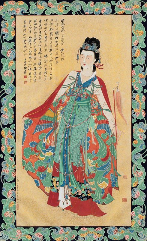 318,318艺术,张大千,国画,国画人物,《红拂女》