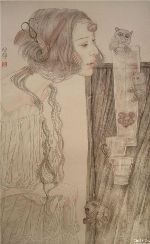 318,艺术电商,艺术品交易,陈静,国画,《茶颜观色1》