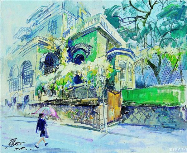 318,318艺术,李金明,油画,油画风景,《安乐居》
