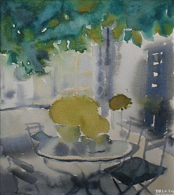 318,318艺术,艺术品交易网站,杨得聆,油画,《林荫下》