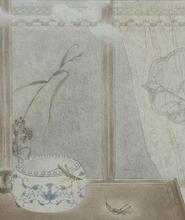 318,318艺术,艺术品交易网站,谢莹,国画,国画花鸟,《晴窗花系列》