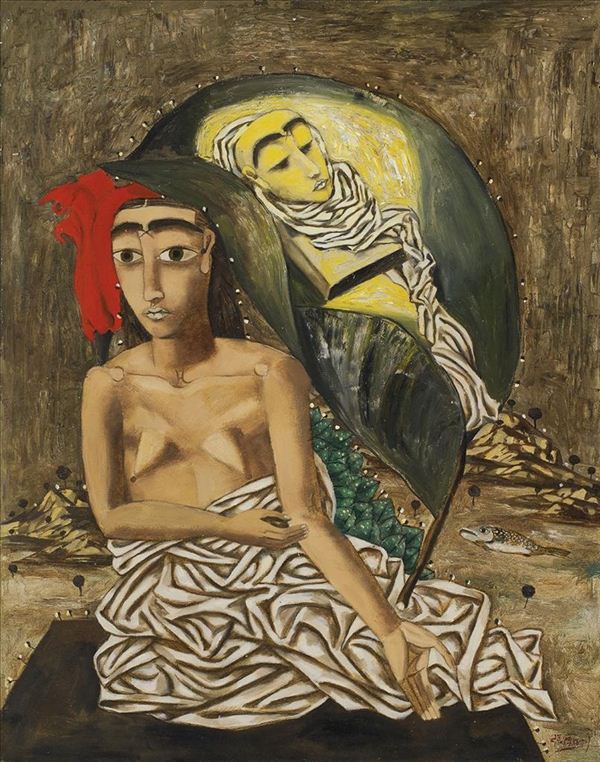 318,318艺术,艺术品网站,艺术品交易,张晓刚,油画,《圣母子像》
