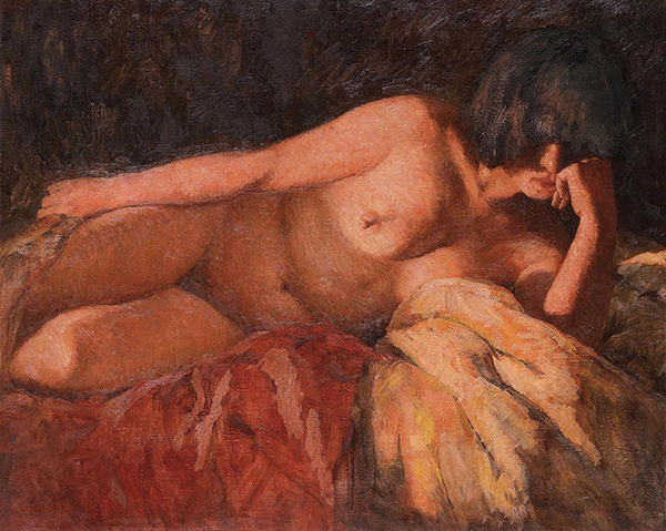 318,318艺术,艺术收藏,艺术品交易网站,孙为民,油画,《卧着的女人体》