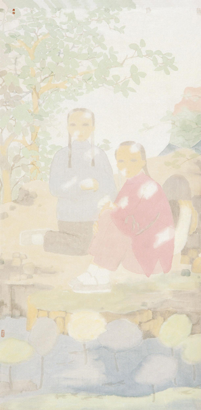 318,318艺术,艺术品网站,艺术品交易网站,田黎明,国画,《静静的河》