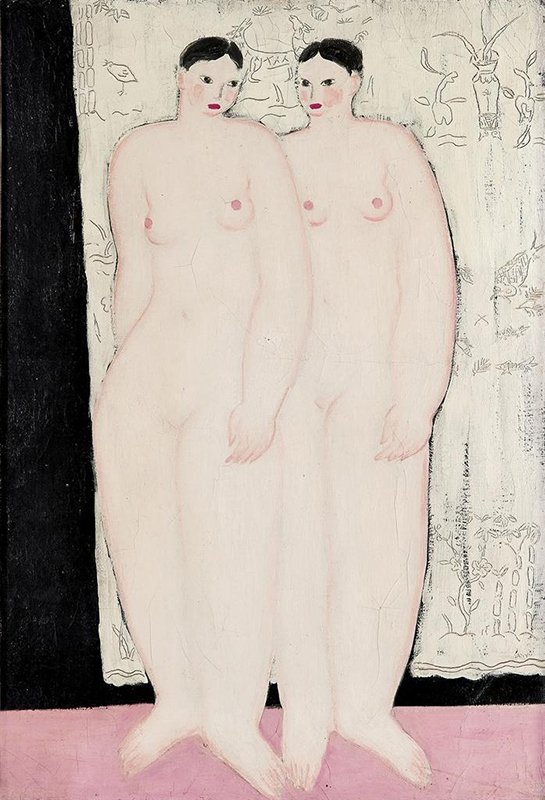 常玉,原创艺术,艺术收藏,现代艺术,油画,318艺术,《帘前双姝》