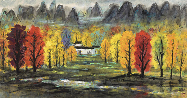 林风眠,原创艺术,油画,当代艺术,艺术品收藏,318艺术,《秋林》