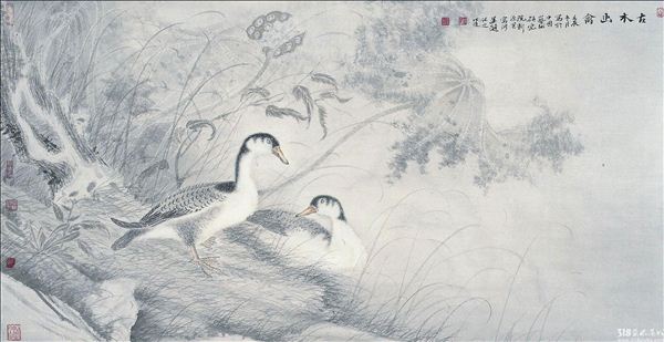 318,318艺术,艺术品网站,艺术品交易网站,籍洪达,国画,国画花鸟,《古木幽禽》