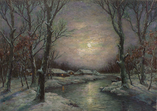 油画,原创艺术,当代艺术,艺术品投资,艺术品收藏,颜文梁,《雪夜》