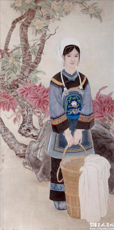 318,318艺术,艺术品网站,艺术品交易,徐小蕾,国画,国画人物,《水族少女》