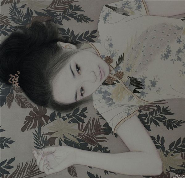 318,318艺术,艺术品网站,艺术品交易,范春晓,国画,国画人物,《独处即静》