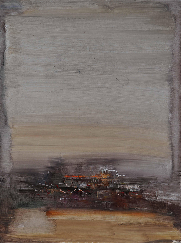 318,318艺术,原创艺术,油画,张振江,《302画室窗外的风景之三》