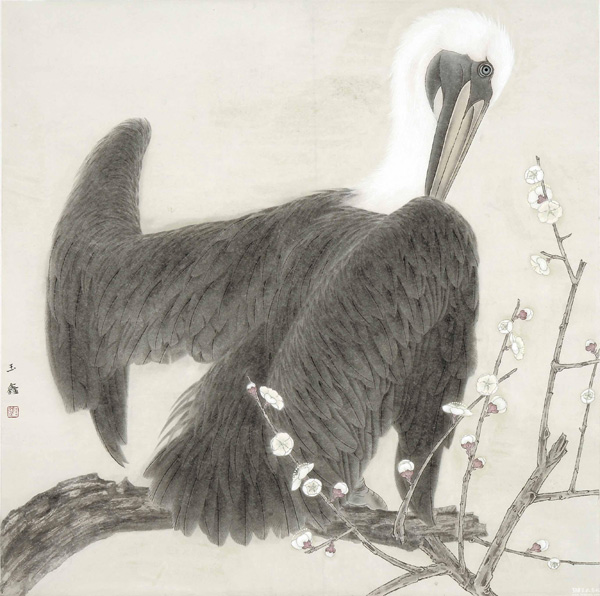 318,318艺术,原创艺术,艺术品交易网站,罗玉鑫,国画,国画花鸟,《半醉凌风》
