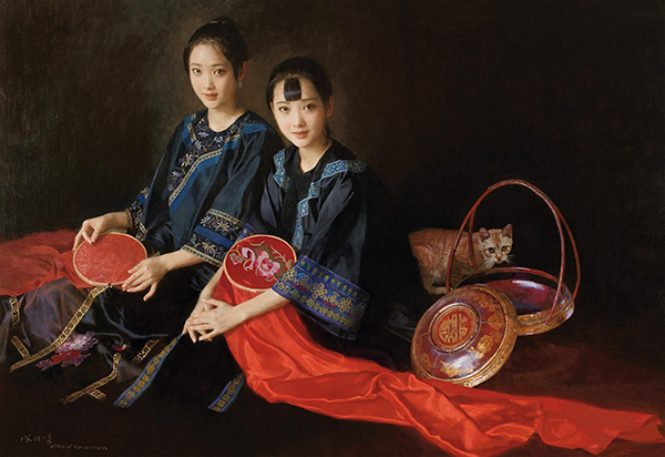 陈衍宁,油画,当代艺术,原创艺术,艺术收藏,318,318艺术,《绣阁姐妹》