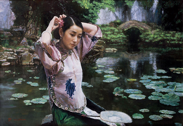 陈逸鸣,油画,当代艺术,原创艺术,艺术收藏,318,318艺术,《荷花女》