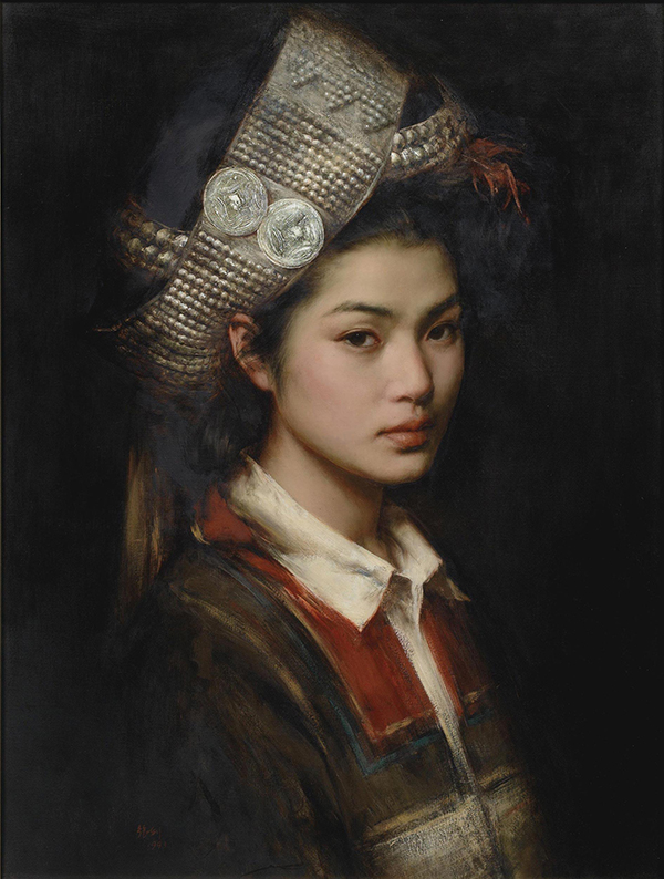 318,318艺术,艺术品网站,艺术收藏,艺术品交易网站,油画,张利,《女孩肖像》