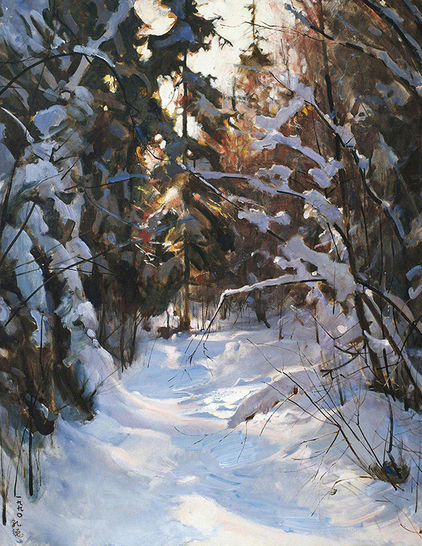 318,318艺术,艺术品网站,艺术收藏,艺术品交易网站,油画,何孔德,《雪景》