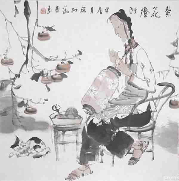 318,318艺术,原创艺术,当代艺术,艺术商城,艺术品市场,潘喜良,《扎花灯》