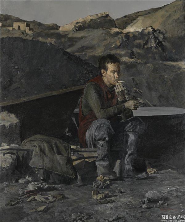 318,318艺术,艺术品交易网站,顾天龙,油画,《乌金淘客系列3》