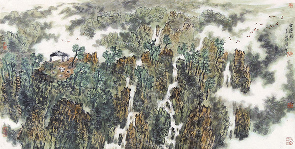 318,318艺术,当代艺术,原创艺术,艺术收藏,国画,陈向迅,《云瀑图》