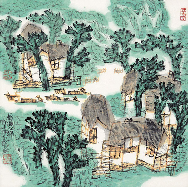 318,318艺术,当代艺术,原创艺术,艺术收藏,国画,陈向迅,《春风又绿》
