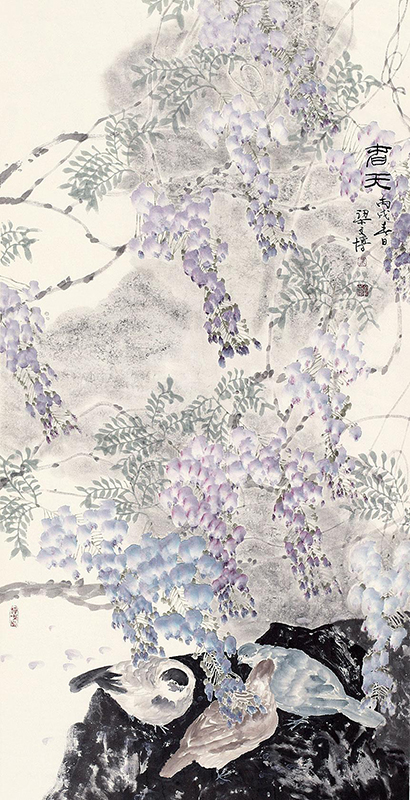 318,318艺术,当代艺术,原创艺术,艺术收藏,国画,梁文博,《春天》