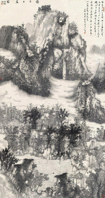 318,318艺术,当代艺术,原创艺术,艺术收藏,国画,何加林,《浮云山居图》 318,318艺术,当代艺术,原创艺术,艺术收藏,国画,何加林,《浮云山居图》