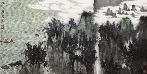 318,318艺术,当代艺术,原创艺术,艺术收藏,国画,何加林,《烟江闲钓图》