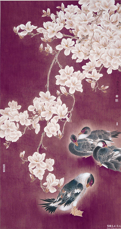 318,318艺术,原创艺术,当代艺术,艺术商城,艺术品市场,国画,王少桓,《沐浴春风》