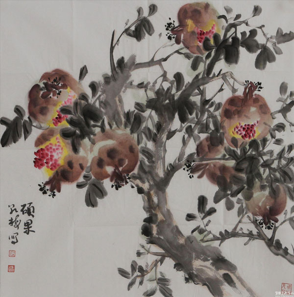 318,318艺术,艺术品网站,庄乾梅,国画,国画花鸟,《硕果》