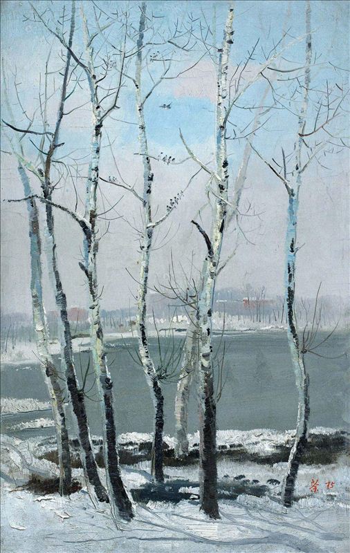 318,318艺术,艺术品网站,艺术品交易,吴冠中,油画,《北京.雪》